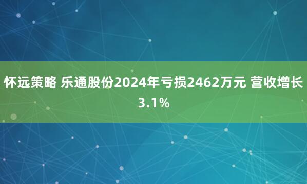 怀远策略 乐通股份2024年亏损2462万元 营收增长3.1%