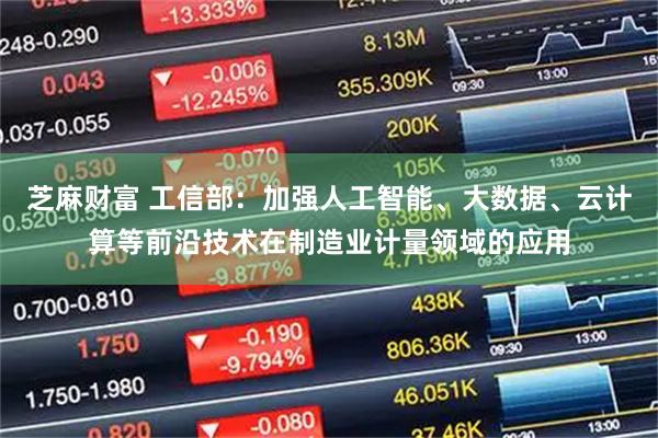 芝麻财富 工信部：加强人工智能、大数据、云计算等前沿技术在制造业计量领域的应用